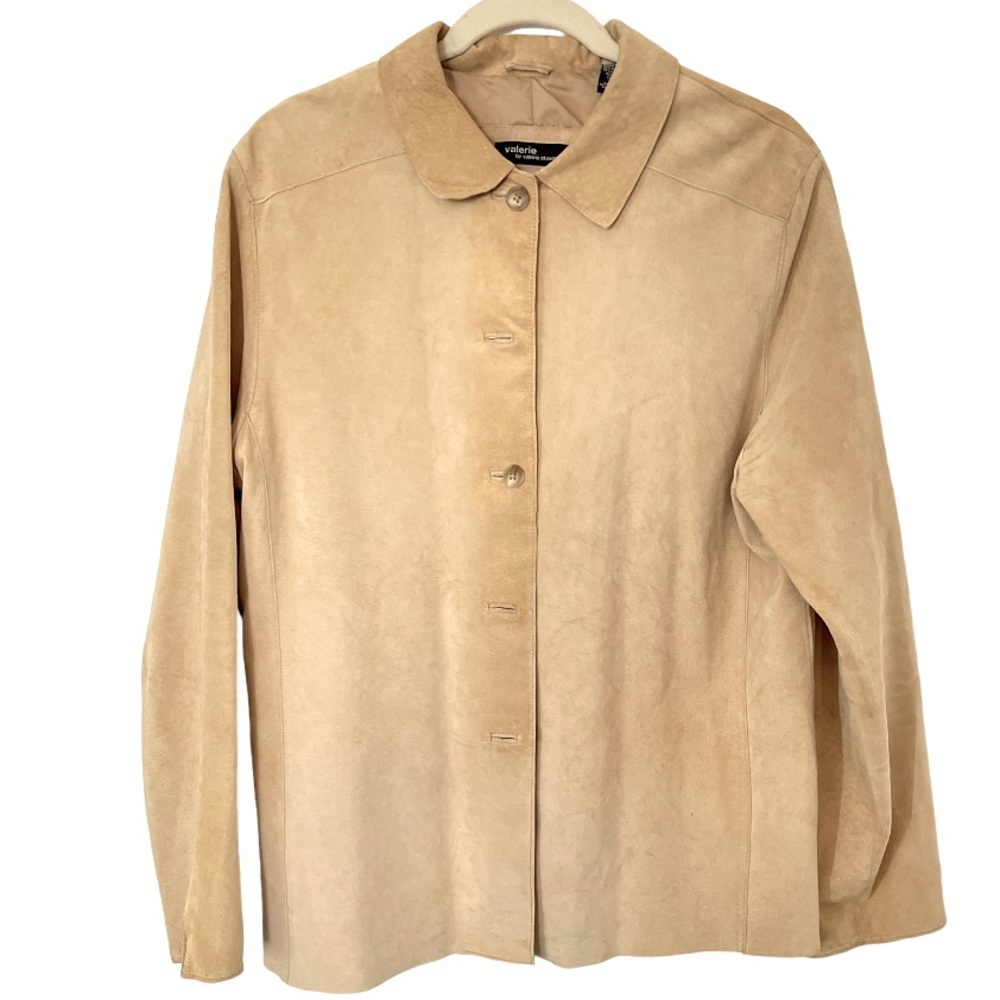 Vintage Valerie Stevens Vintage Tan Suede Button Front‎ Jacket/Blazer.